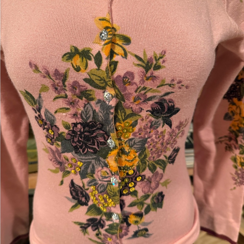 Floral Pink Cardigan - Picture 3 of 5